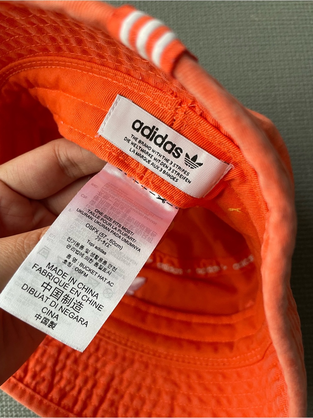 adidas Orange Trefoil Bucket Hat - Picture 5 of 5